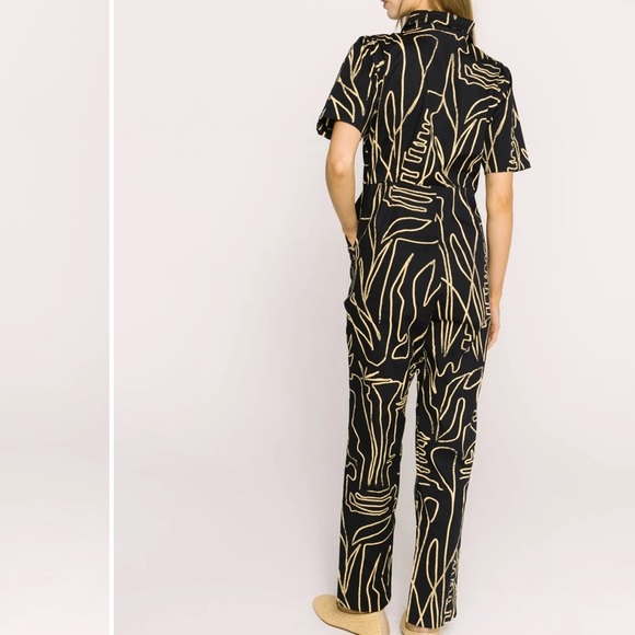 BEL KAZAN Stylish Black and Yellow Jumpsuit Size M - Picture 2 of 13